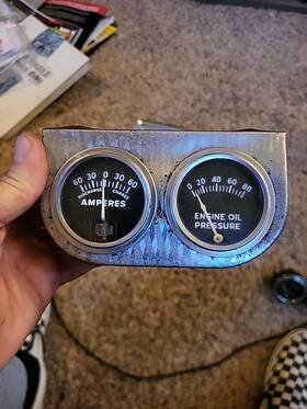 360hy-1 Stewart Warner Vintage Amps Oil Pressure Gauge 2 1/16 Hotrod Ratrod Flathead Boat