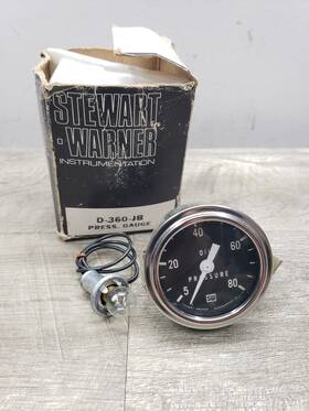 D-360 Stewart Warner 360jb Open Box 60s Sw Oil Pressure Gauge 0-80 -ford/chevy