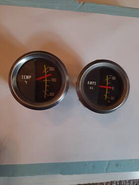 Stewart Warner 39291 39286 Vintage / Napa Amp And Temp Gauge Set. Tested Working