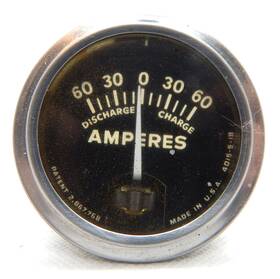 4015-5-18 Stewart Warner Vtg Window Sw Gauge 60 Amp Amperes In Dash 2-1/6 Inch Chrome Made Usa