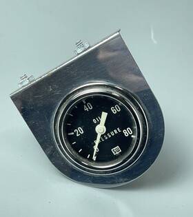 360-ad Stewart Warner 427186 Oil Pressure Gauge 0-80 Psi W Bracket Vintage Usa