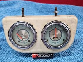 Stewart Warner 427275 1960s Blue Green Line 80 Lb Oil Pressure And Amp Gauge 359af-d5