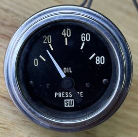 428058 Stewart Warner Vintage Oil Pressure Gauge 2 Inch