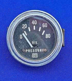 428067 Stewart Warner 1958 Vintage 2 Inch 6 Volt Oil Pressure Gauge/meter 0-80 Psi 428067 Stewart Warner 1958 Vintage 2 Inch 6 Volt Oil Pressure Gauge/meter 0-80 Psi