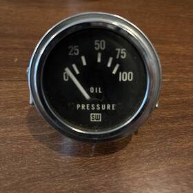 428070 Stewart Warner Vintage Oil Pressure Gauge 2 Inch P/n Untested