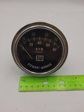 429320 Stewart Warner Vintage 8000 Rpm Electronic Tachometer 3.25 Inch Untested