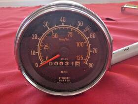 550sndi Stewart Warner Vintage 0-80 Mph And 0-125 Kph Speedometer Only 31 Miles