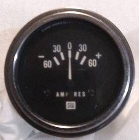 690-c Stewart Warner Vintage 2 5/8 Inch Amperes Gauge Amps Hot Rod Patina