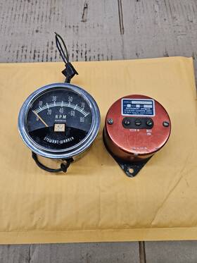 813930 Stewart Warner Vintage Sw 8k Rpm Greenline Tachometer Tach 3-3/4 And Sender