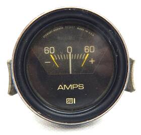 823627 Stewart Warner Very Vtg Black Window Gauge In Dash 2-1/6 Inch 60 Amp Amps