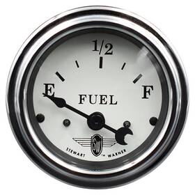 82471 Stewart Warner Black Wings Electrical Fuel Gauge 2 1/16 Dia White Face