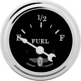 82472 Stewart Warner Wings Fuel Level Gauge Black