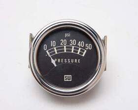 831415-4 Stewart Warner Pressure Gauge - 0-50 Psi Tested Sw Logo