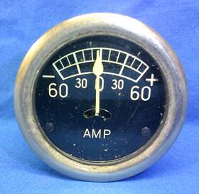 95367 Stewart Warner Vintage 1950s 2 Inch Smooth Bezel Tulip Needle Amp Gauge 60-0-60