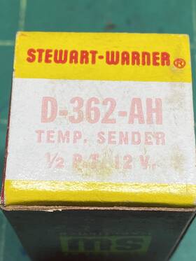 D-362-ah Stewart Warner Vintage Temp Sender Unit Sending 240 F 1/2 Inch Npt Nos