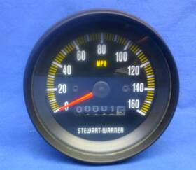 P-82852 Stewart Warner Nos 1980s 1990s Track Force 3-3/8 Inch 160 Mph Racing Speedometer
