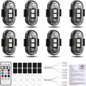 A50310-sl-us Suacopzar 8pcs Wireless Led Strobe Lights 8 Colors White