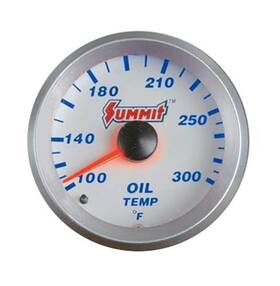 Sum-g2882 Summit Racing Electrical Oil Temperature Gauge 2 1/16 Inch Dia Silver Face G2882