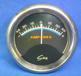 Amp-45 Sun Vintage 2-5/8 Inch Blueline Amperes Amp Gauge Hot Rod Day 2 Wow