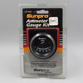 Cp7981 Sunpro 021467079811 Vintage 2 Inch Ammeter Analog Gauge Black / Bezel Old School