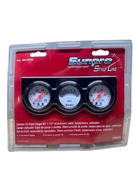 Cp8093 Sunpro 1 1/2 Inch Mechanical Mini Triple Gauge Kit White / Black Bezel New