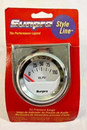 Cp8202 Sunpro Style Line Oil Pressure Gauge - 2 Inch Dial New