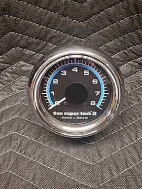 Nm-192 Super Sport Vintage Sun Tach Ii 8 000 8k Rpm Tachometer White Needle