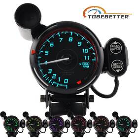 Ag011-rd-cy2 Tobebetter 0-11k Red Tachometer 3.75 Inch 80mm 7-color Led Background With Light Ag011-rd-cy2 Tobebetter 0-11k Red Tachometer 3.75 Inch 80mm 7-color Led Background With Light