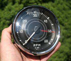 Triumph Rn1411 Tr2 Tr3 Jaeger Vintage 6k 6000 Rpm Tachometer Curved Glass - Rn 1411/00
