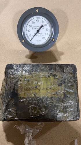Ad-9578 U.s. Guage Co. 3 1/2 Us Gauge N.y. Duplex Oil Pressure Antique Wwii