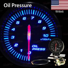Ww-fscrusstock-5081216 Unbranded / Generic 2-11/16 Inch 68mm Stepper Motor Gauge Blue Light Auto Performance Meter Oil Pressure