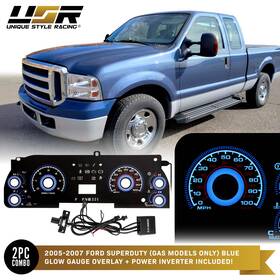 El-fd035eb-1 Unique Style Racing Usr Blu Glow Gauge Black Overlay For 02-04 Ford Superduty Diesel Instrument Cluster El-fd035eb-1 Unique Style Racing Usr Blu Glow Gauge Black Overlay For 02-04 Ford Superduty Diesel Instrument Cluster
