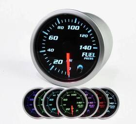 7c52760 Universal Fuel Pressure Gauge Kit 0-140 Psi Tinted 7 Color