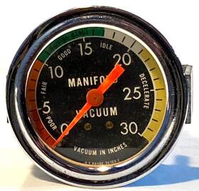 26769-1 Us Gauge Co. Vintage Manifold Vacuum 2 - 1/16 Inch Works