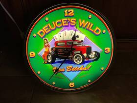 Lg1308459 Usclock 1932 Ford 3 Window Coupe Deuces Wild Neon Clock