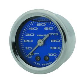 Fpg46100bl V M S Racing Vms Universal Blue 1/8 Inch Npt 0-100 Psi Liquid Filled Fuel Pressure Gauge