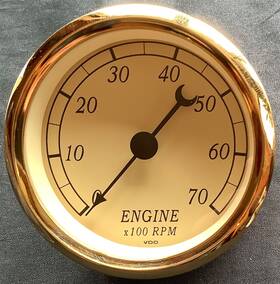 333-800 Vdo Tachometer 333 800 Beautiful Cream Color With Gold Trim - Rare