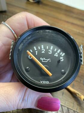 94464111702 Vdo Porsche 924s 944 Oil Pressure Gauge Original White Dial # Oem