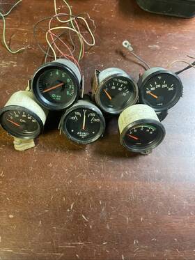 Glot6 Vdo Vintage Gauge Lot Temperature Oil Pressure Voltage Tachometer