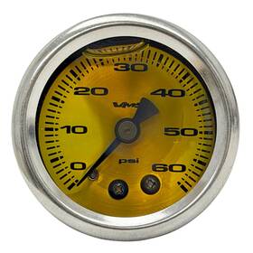 Fpg46120yl Vms Racing 0-60 Psi Fuel Oil Air Pressure Gauge Kit For Honda Acura Yellow Face