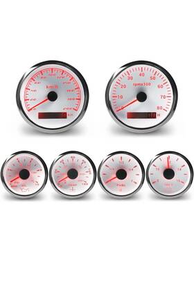 Waterwich-sk-su843 Waterwich 6 Gauge Set With Gps Speedometer Tachometer Oil Pressure Water Temp