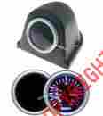 Wht-tb-02pod Agg 2 52mm Turbo Boost White Led Gauge Meter Universal Smoke Tinted W Black Pod