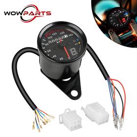 Wowpartspro 616361649194 Universal Led Digital Gauge Motorcycle Speedometer Tachometer Odometer Km/h 12v
