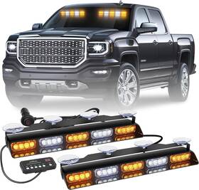 Xridonsen Xr-805 2x 17 Inch Emergency Dash Strobe Lights For Trucks Amber/white