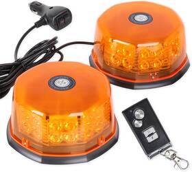52089y Yoowee 2pcs Large Beacon Amber Led Emergency Warning Strobe Lights Roof Top