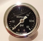 Marshall 0-60 Psi Fuel / Oil Pressure Gauge Black 1.5" Diameter (liquid Filled). Fixed Price $27.00.