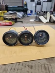 Vintage Stewart Warner Oil Pressure, Amps, Water Temperature 2-1/8" 3-GAUGE Set. Fixed Price $69.95.