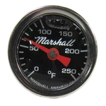 Marshall Temp Gauge I-14-LB; 0-250 Deg 1.4 In., Black, 3/8 Npt, Liquid Filled. Fixed Price $48.61.