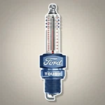Ford Tough Spark Plug Embossed Metal Thermometer. Fixed Price $36.99.