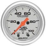 Autometer Ultra-lite 52MM 0-100 Psi Fuel Pressure W/ Peak Memory Warning Gauge. Fixed Price $261.00.